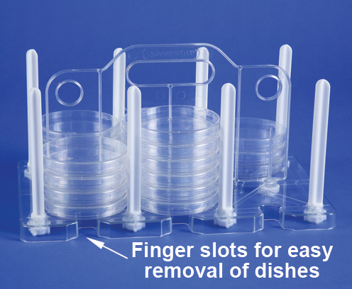 100 mm Petri Dish Rack – Clear TPX Body