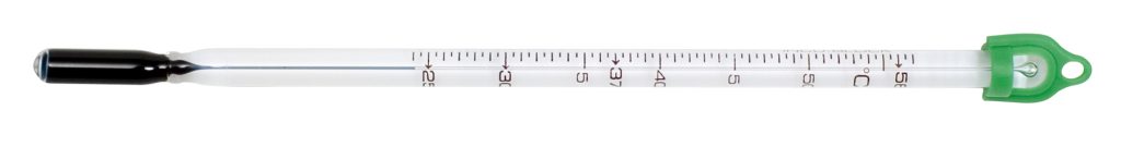 H-B Enviro-Safe Dry Block/Incubator Liquid-in-Glass Thermometers; Partial Immersion,  Enviro-Safe Non-Toxic Liquid Fill