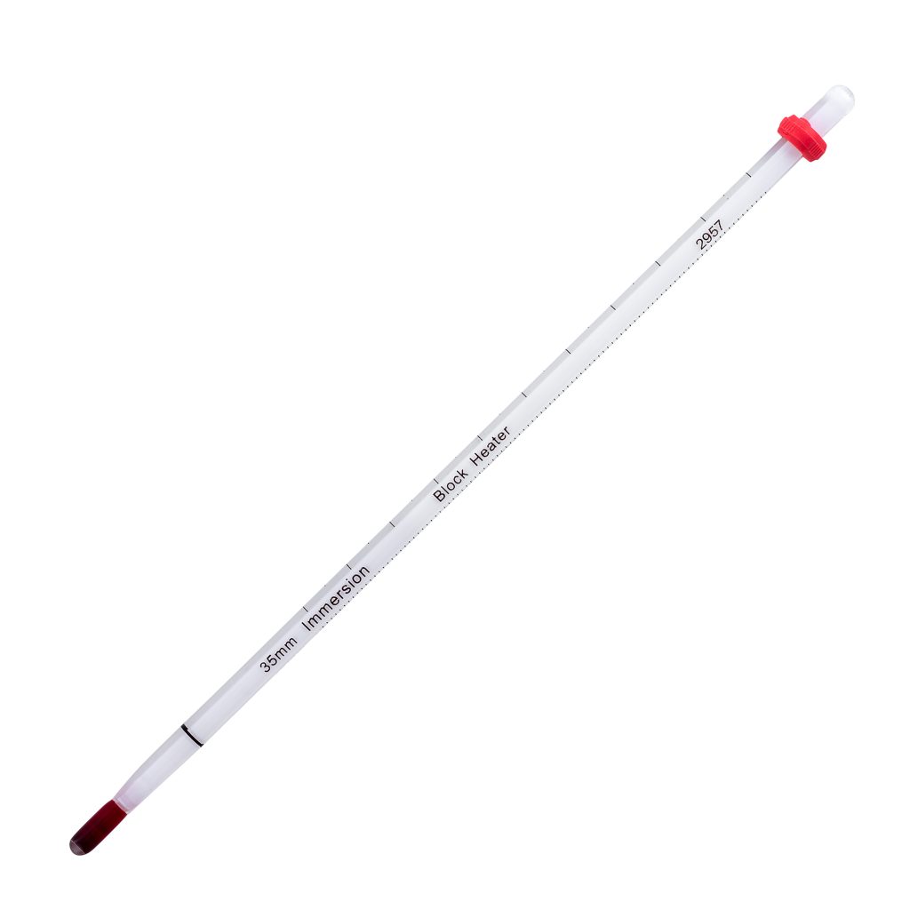 H-B DURAC Dry Block/Incubator Liquid-in-Glass Thermometers, Organic Liquid Fill