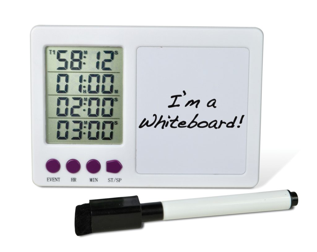 H-B DURAC 4-Channel Electronic Timer with Whiteboard & Certificate of Calibration
